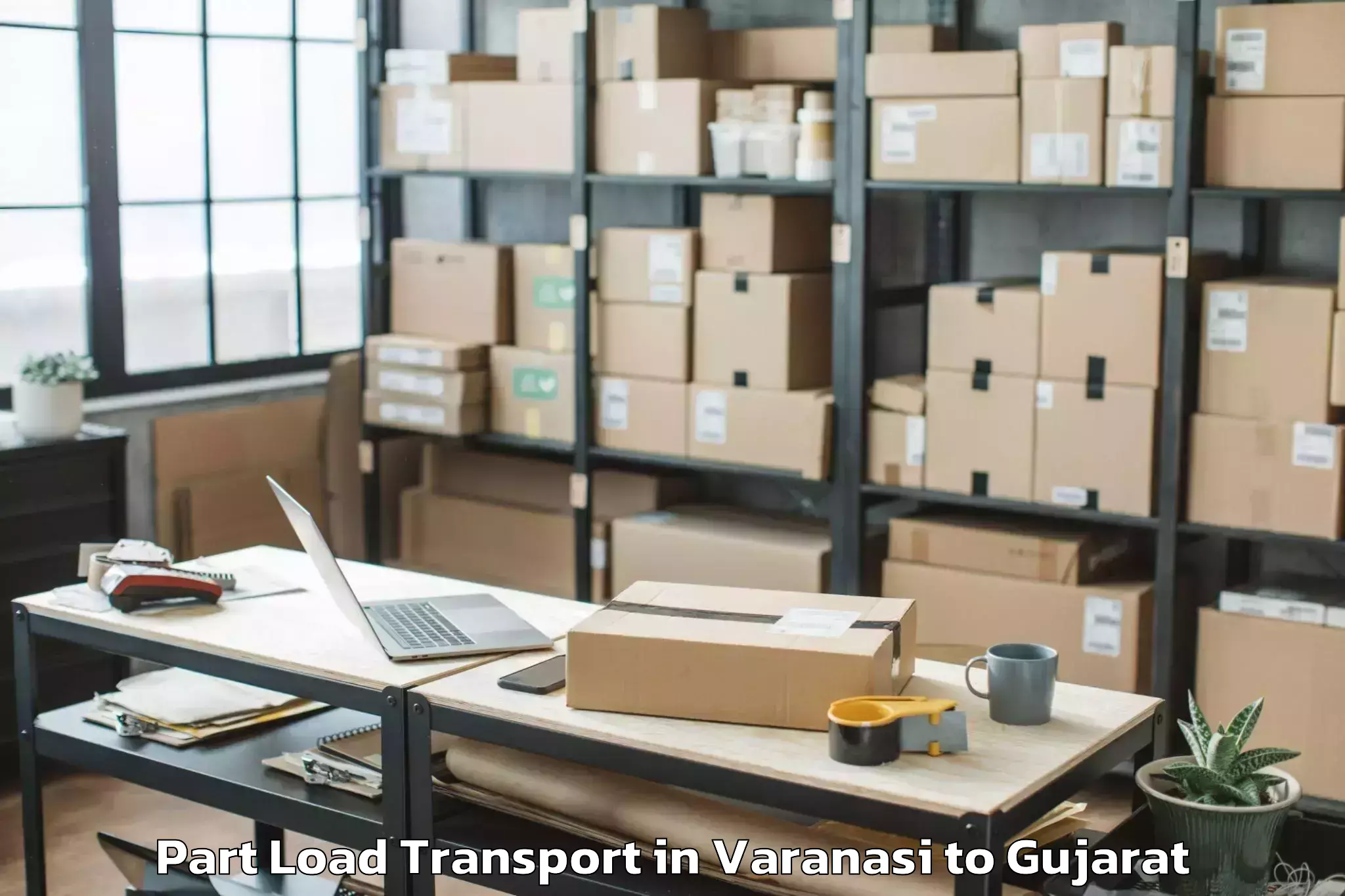 Professional Varanasi to Savarkundla Part Load Transport